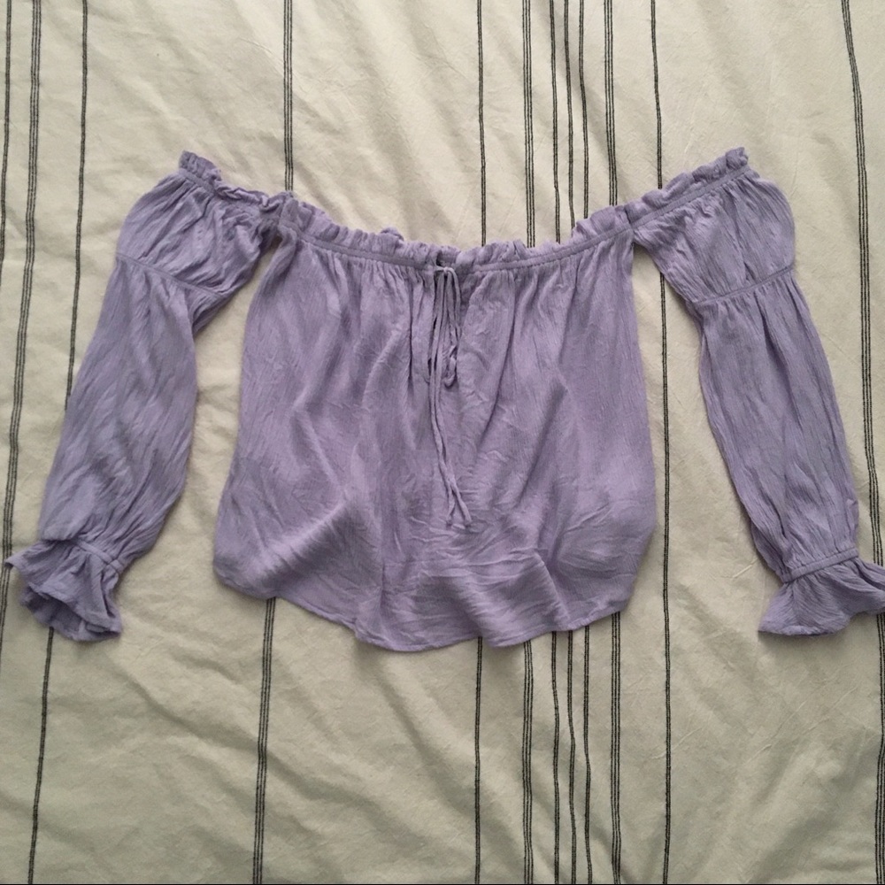 Forever 21 Lilac Purple Off the Shoulder Top